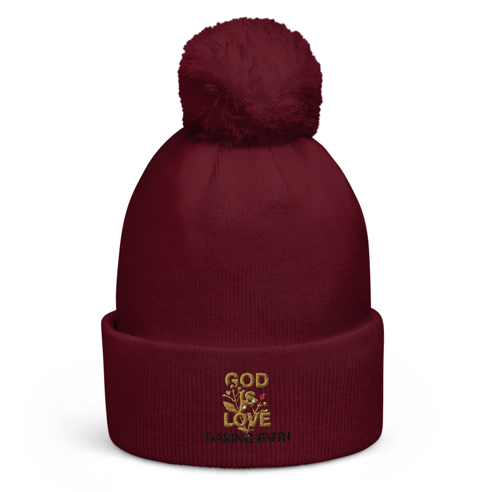 Cozy Pom Beanie - GOD IS LOVE