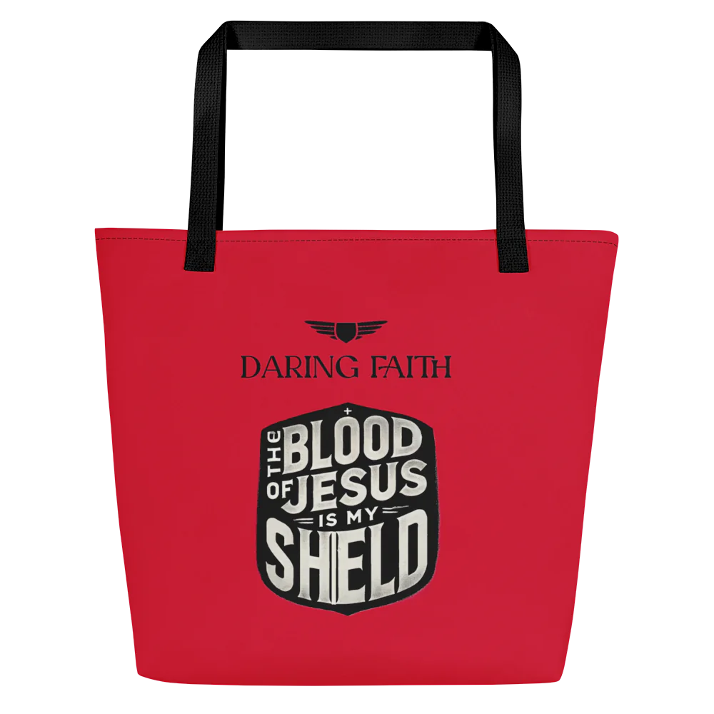 Red Large Tote with Pocket