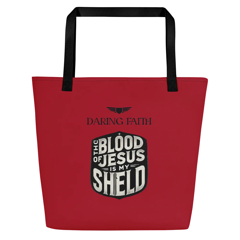 Dark Red Large Tote with Pocket