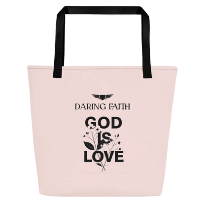 Light Pink Large Tote with Pocket