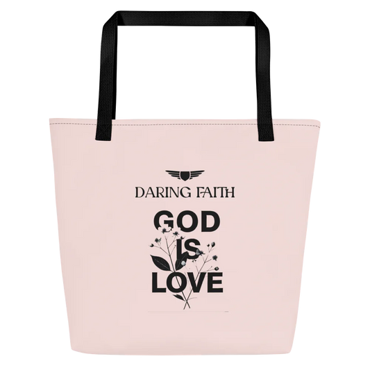 Light Pink Large Tote with Pocket