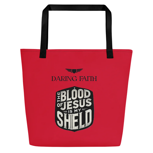 Red Large Tote with Pocket
