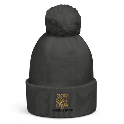 Cozy Pom Beanie  - GOD IS LOVE