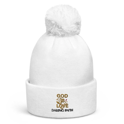 Cozy Pom Beanie  - GOD IS LOVE